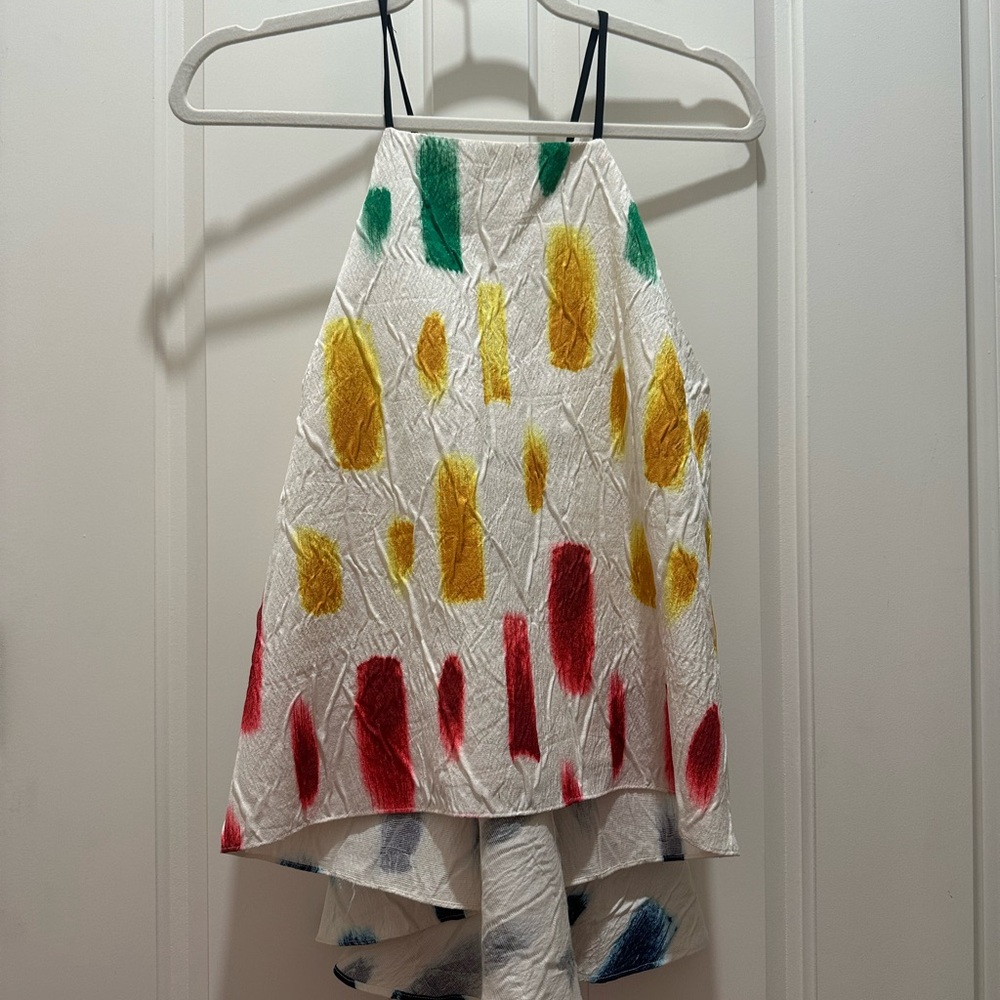 Milly Colorful Halter Top with Abstract Design